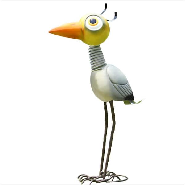 28 in. Tall Metal Heron Garden Decor