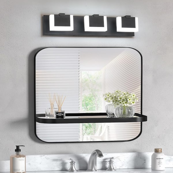 22 in. 3 Light Black LED Vanity Light Bar with Matte Black Finish Dimmable 5500K Light