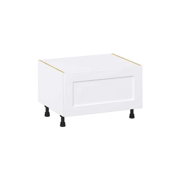J COLLECTION Wallace Painted Warm White Assembled Base Window Seat Kitchen Cabinet (30 in. W x 19.5 in. H x 24 in. D)