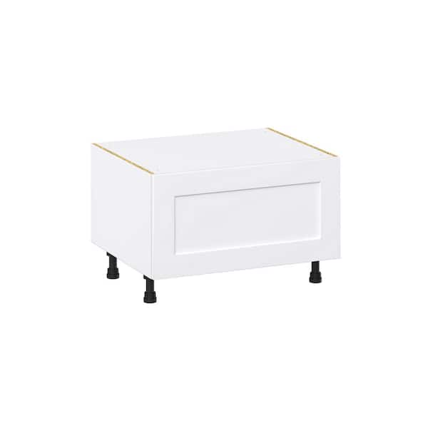 J COLLECTION Roseland 30 in. W x 24 in. D x 19.5 in. H Assembled Shaker Window Seat Base Kitchen Cabinet in Warm White