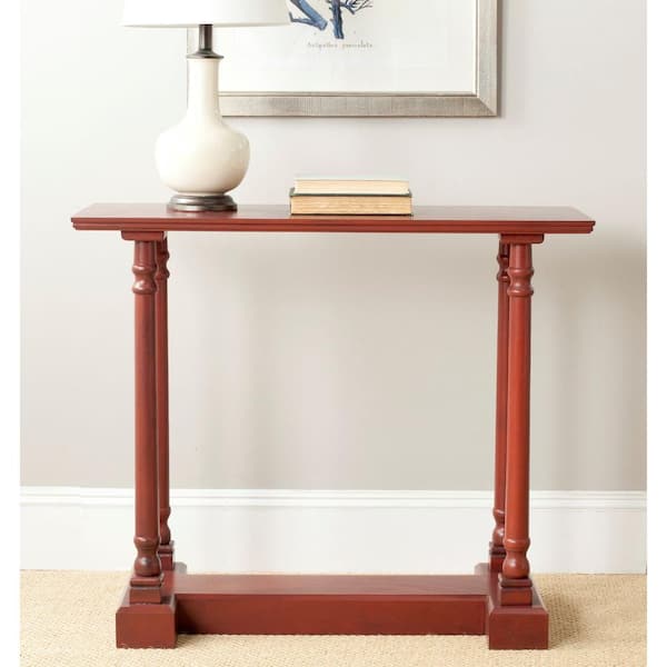 SAFAVIEH Regan 38 in. Red Wood Console Table