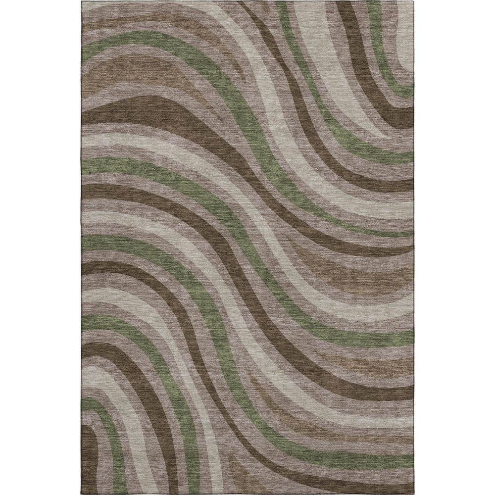 Mayfield Premium Machine Washable Abstract AMF2490 Chocolate 8 ft. x 10 ft. Area Rug price history on PriceWatchPro