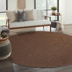 Practical Solutions Mocha 8 ft. x 8 ft. Diamond Contemporary Round Area Rug