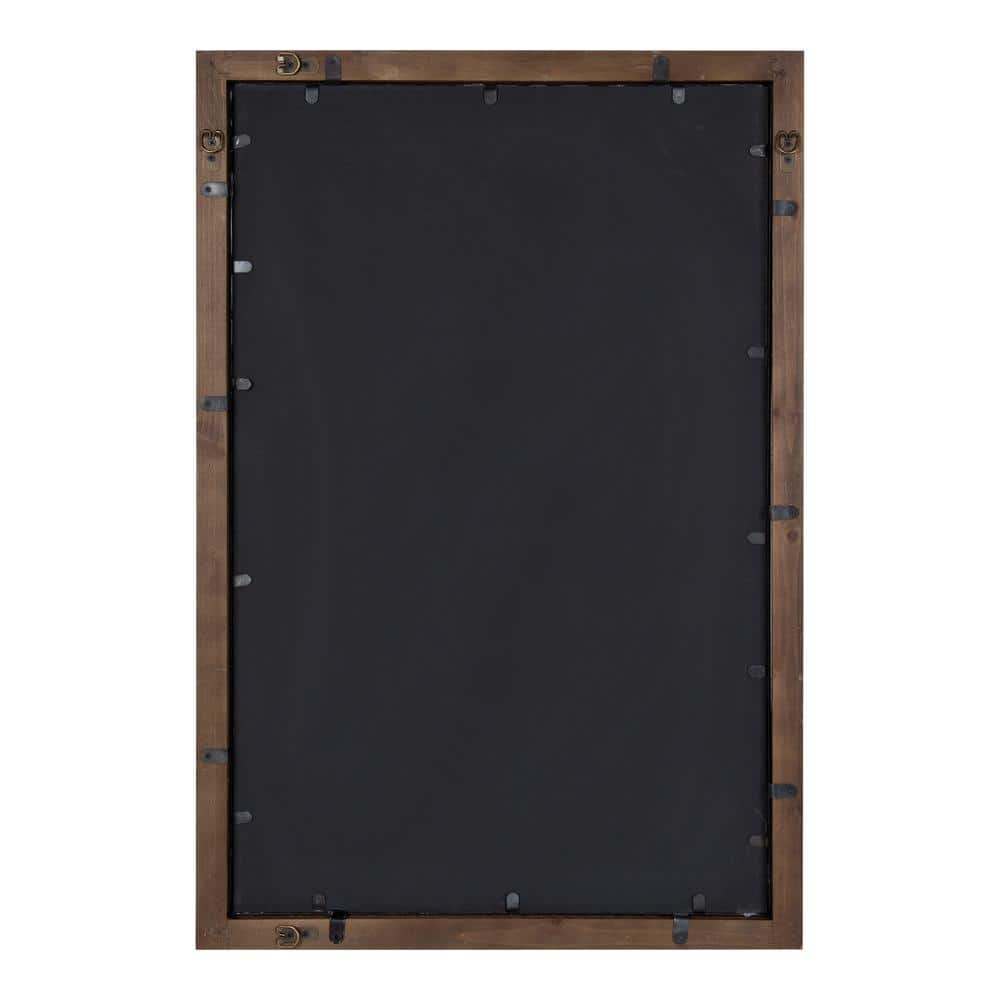 Audubon Rustic Brown Wood and Metal Rectangular Vanity Mirror