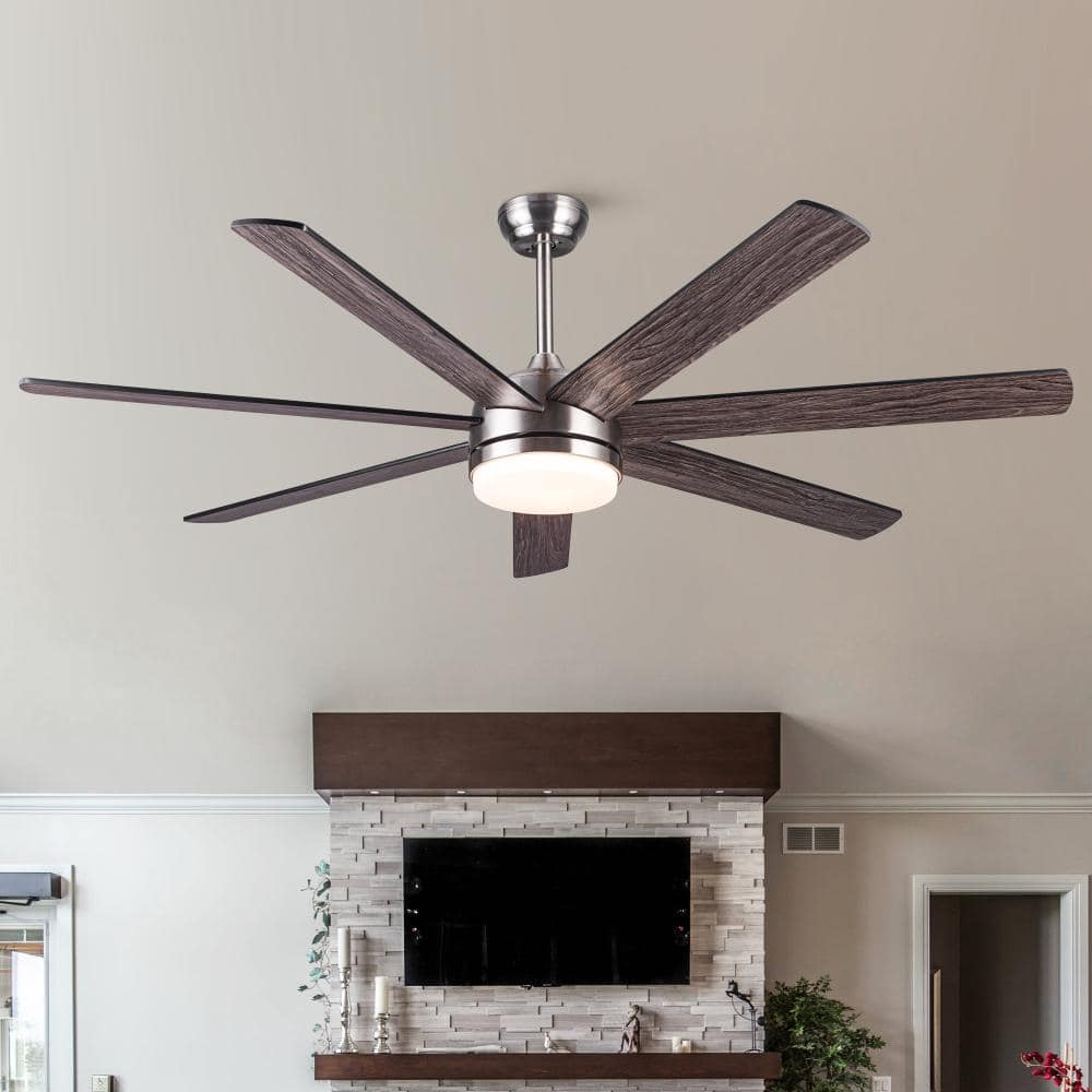 62 in. Brushed Nickel Reversible Quiet DC Motor Downrod Mount Standard Fan with Remote Control Dimmable 6 Wind Speed price history on PriceWatchPro
