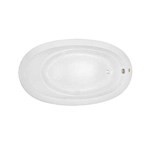 JACUZZI Riva 72 in. x 42 in. Acrylic Oval Dropin Bathtub in White