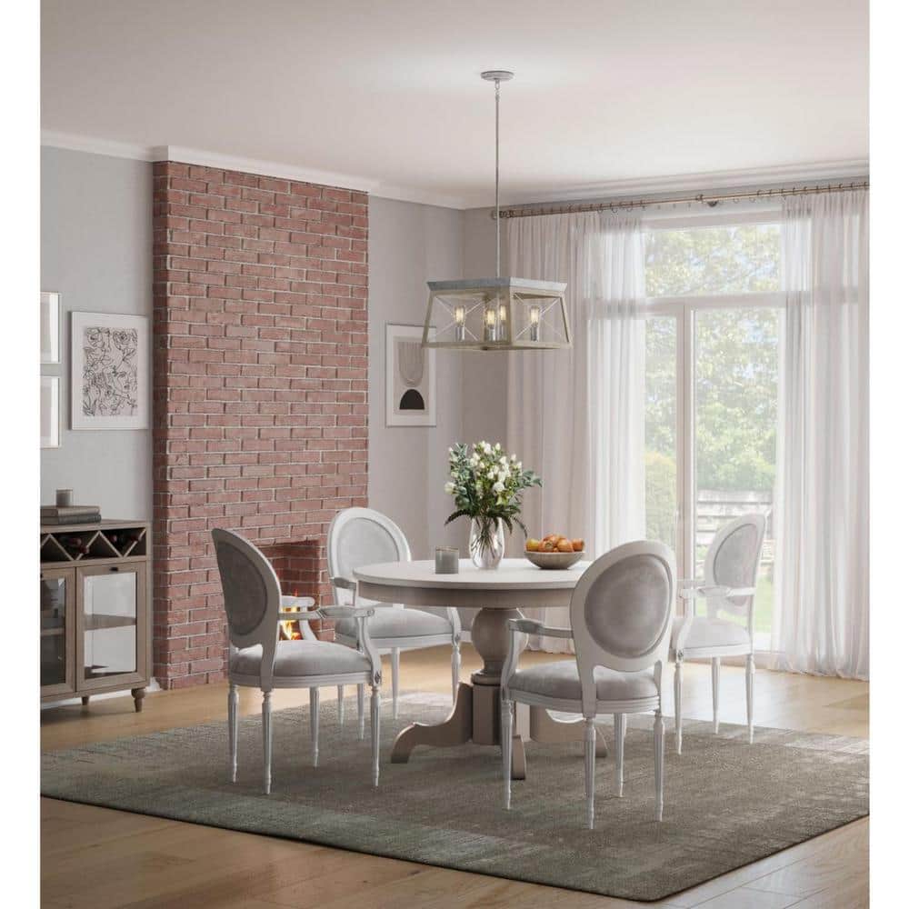Briarwood Collection 4-Light Bleached Oak Farmhouse Square Chandelier Light price history on PriceWatchPro