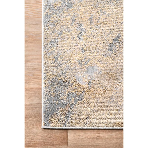 nuLOOM Contemporary Abstract Cyn Gold 10 ft. x 14 ft. Area Rug 