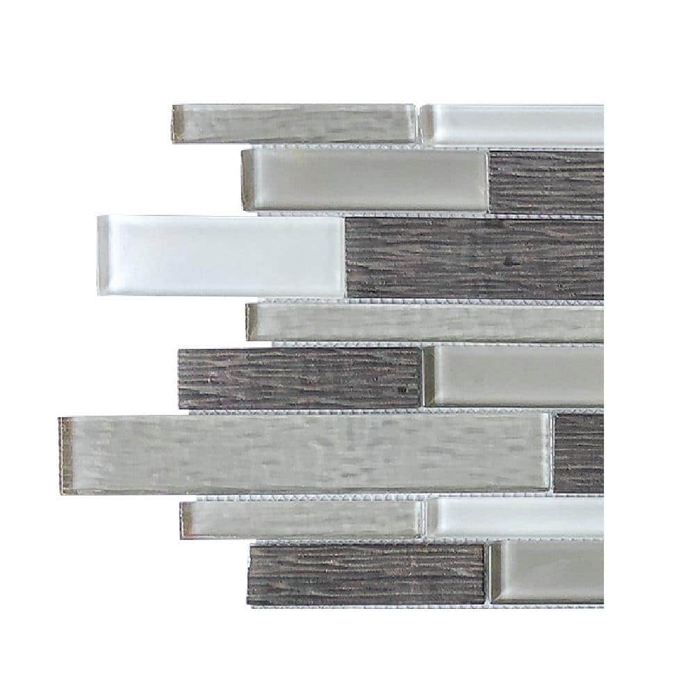 Take Home Tile Sample - Forest Folly Gray 4.5 in. x 4.5 in. Interlocking Glass Mosaic price history on PriceWatchPro