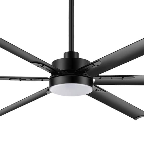 Aubrey 6 ft. Indoor 120-Volt Black-Aluminum-Blade Black Industrial Ceiling Fan with Integrated LED and Remote Control