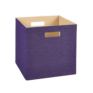 13 in. D x 13 in. H x 13 in. W Purple Fabric Cube Storage Bin