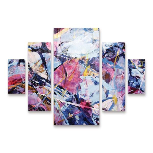 Trademark Fine Art Kati Bujna Icy Winter Leaves 4 5-Piece Panel Set Unframed Photography Wall Art 34 in. x 44 in.