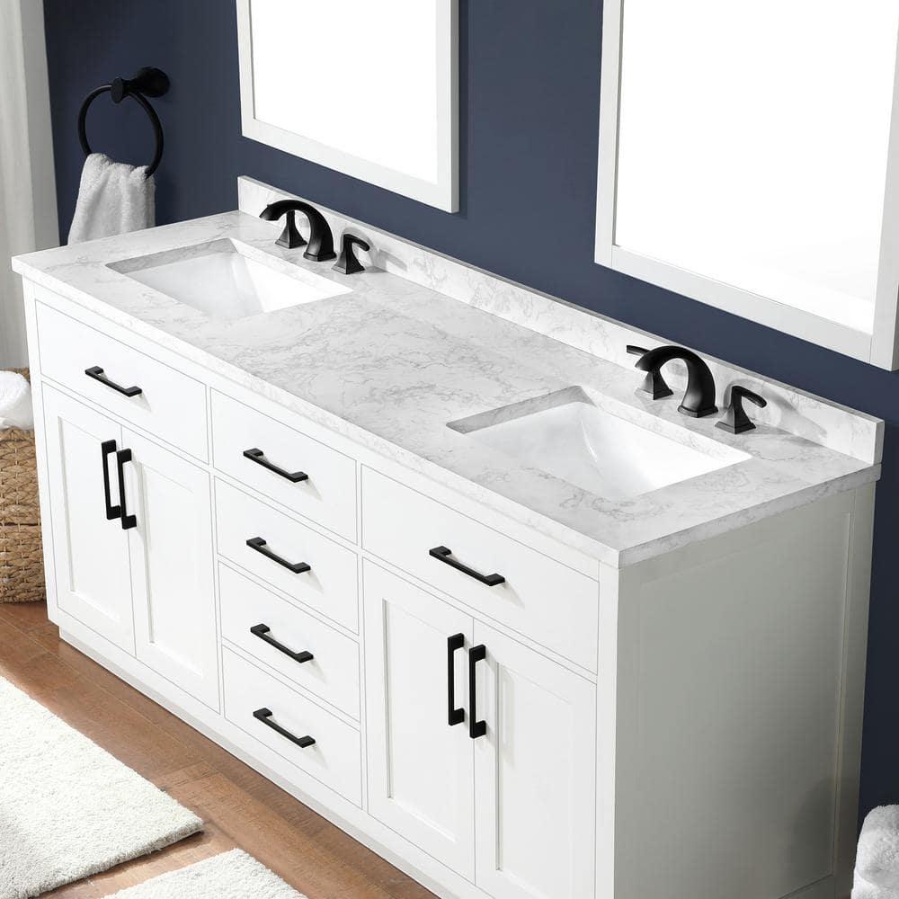 Buy Athea 72 in. W Bath Vanity in White with Engineered Stone Vanity