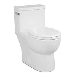 Malibu II 1-piece 1.28GPF Single Flush Round-Front Toilet in White, Seat Included