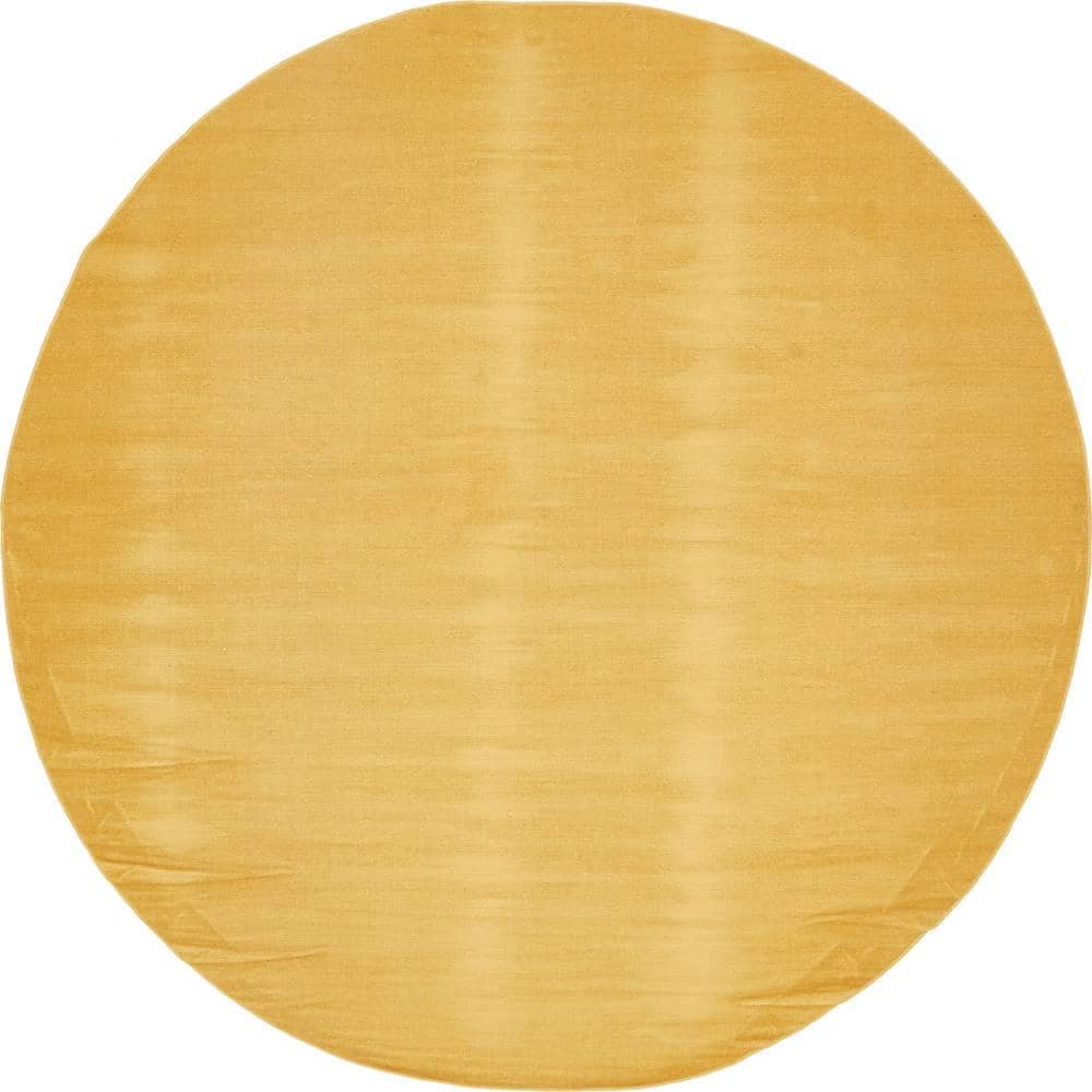 Unique Loom Williamsburg Solid Gold 8' 0 x 8' 0 Round Rug 3129808 - The ...