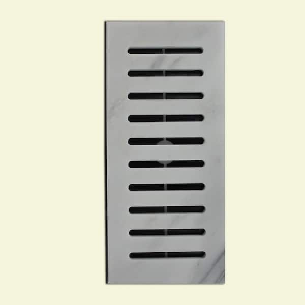 MADE2MATCH Made2Match MSI Greecian White Honed Marble 5 in. x 11 in. Flush Floor Tile Vent Register
