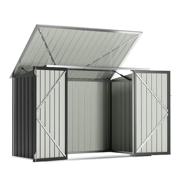 Leisure Season Medium Horizontal Trash and Recycling Storage Shed - Brown