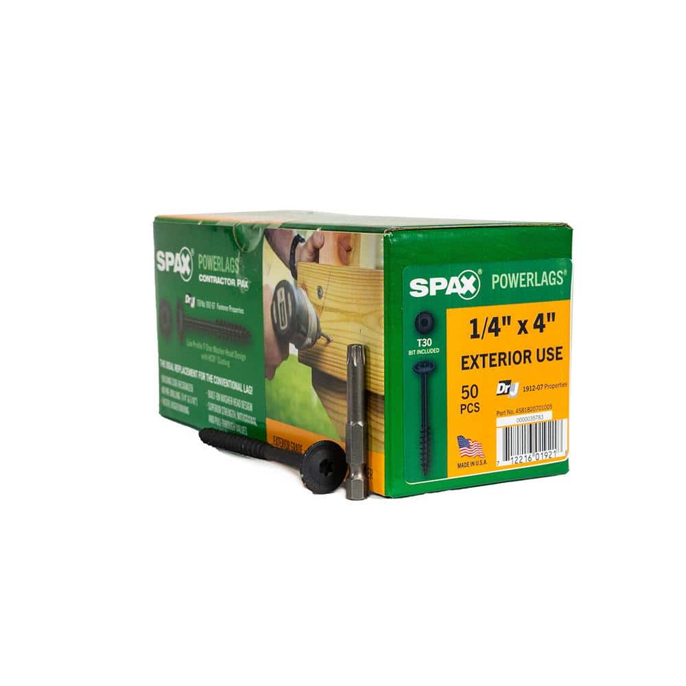 SPAX 1/4 in. x 4 in. Black Torx Washer Head HCR Exterior Lag Screw (50Piece Per Box