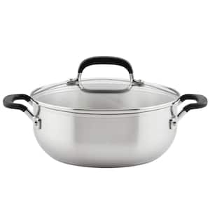 Stainless Steel, 4 qt. Stainless Steel Casserole in Silver with Lid