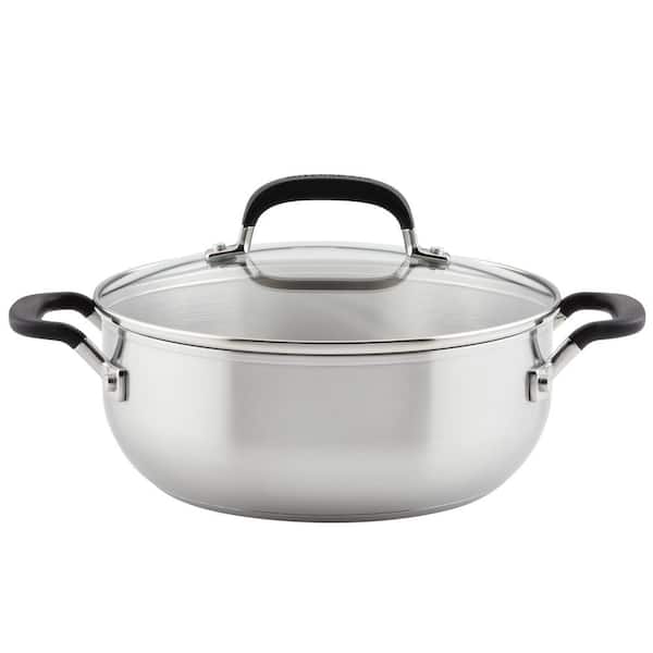 Afstudeeralbum krokodil Eigenwijs KitchenAid Stainless Steel, 4 qt. Stainless Steel Casserole in Silver with  Lid 71021 - The Home Depot