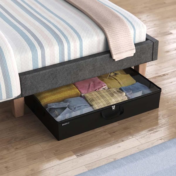 ClosetMaid 30 in. W x 5.55 in. H x 19.92 in. D Under Bed Storage Bag in  Charcoal Black 2050400 - The Home Depot