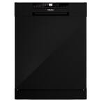 24 in. Black Stainless Steel Front Control Digital Built-In Dishwasher with 3-Stage Filtration, 6 Smart Wash Programs