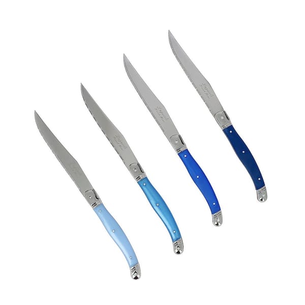 LIFVCNT 7-Pieces Blue Professional Kitchen Knife, Serrated Steak Knife Set,  Stainless Steel Chef Knives Set, Kitchen Knife Set, scratch resistant