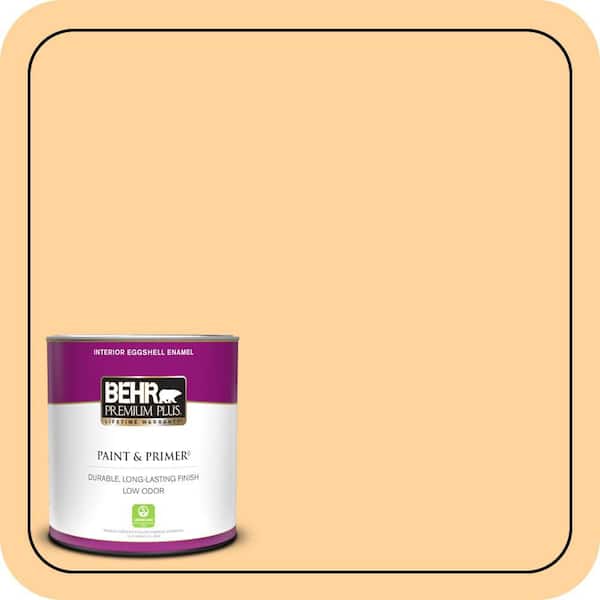 BEHR PREMIUM PLUS 1 qt. #P240-3 Mango Nectar Eggshell Enamel Low Odor Interior Paint & Primer