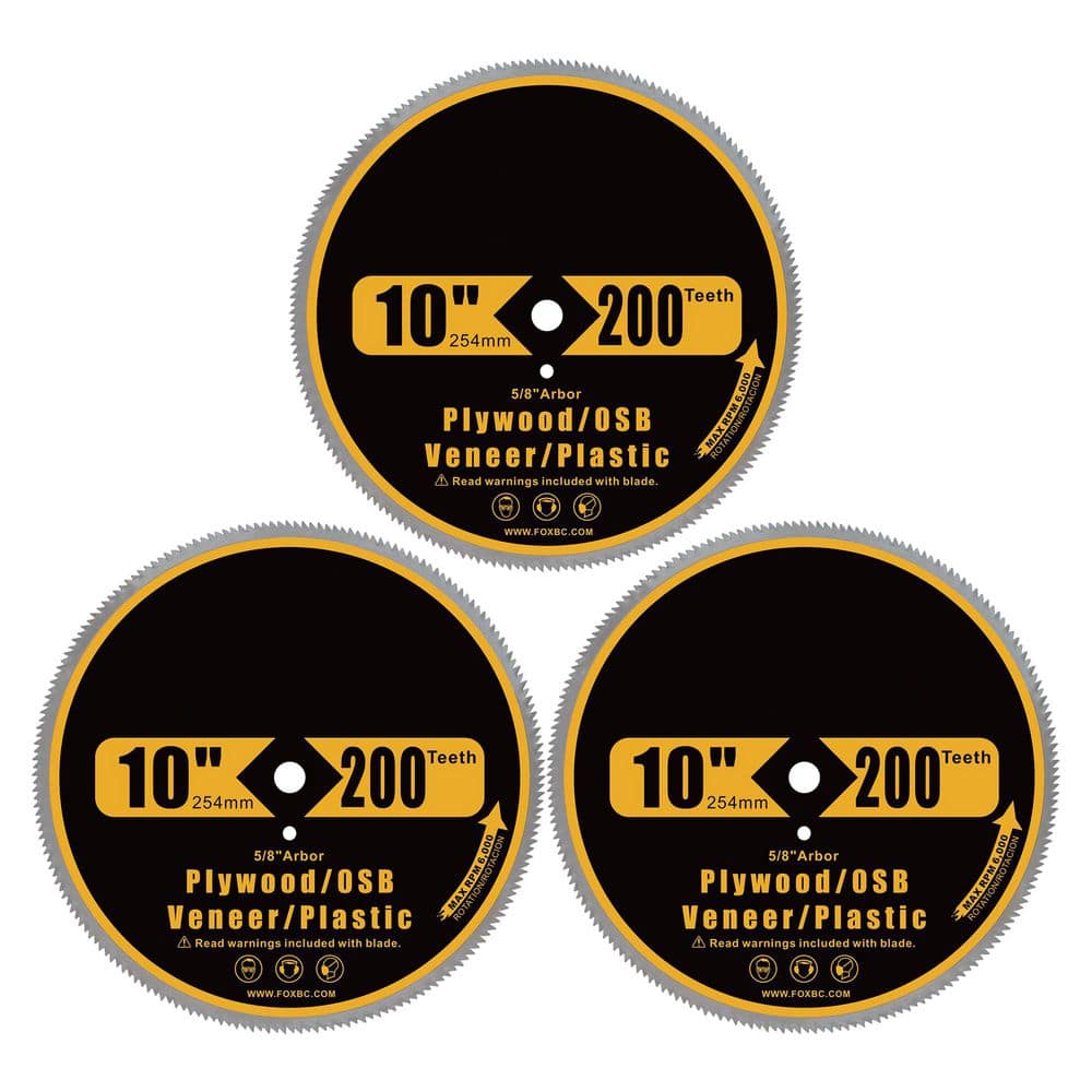 10 in. 200-Tooth Plywood Plastic Vinyl Siding Cutting Steel Saw Blade Power Tool Accessory Type (3-Pack) price history on PriceWatchPro