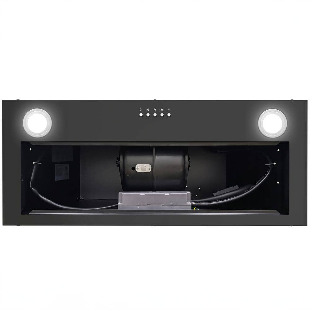 30-Inch Black Stainless Steel Convertible Insert Range Hood