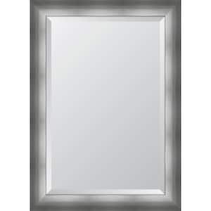 Medium Rectangle Silver Beveled Glass Contemporary Mirror (31 in. H x 43 in. W)