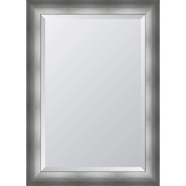 59 in. H x 35 in. W Rectangular Metal Framed Modern Silver Gym Mirror Wall  Mirror