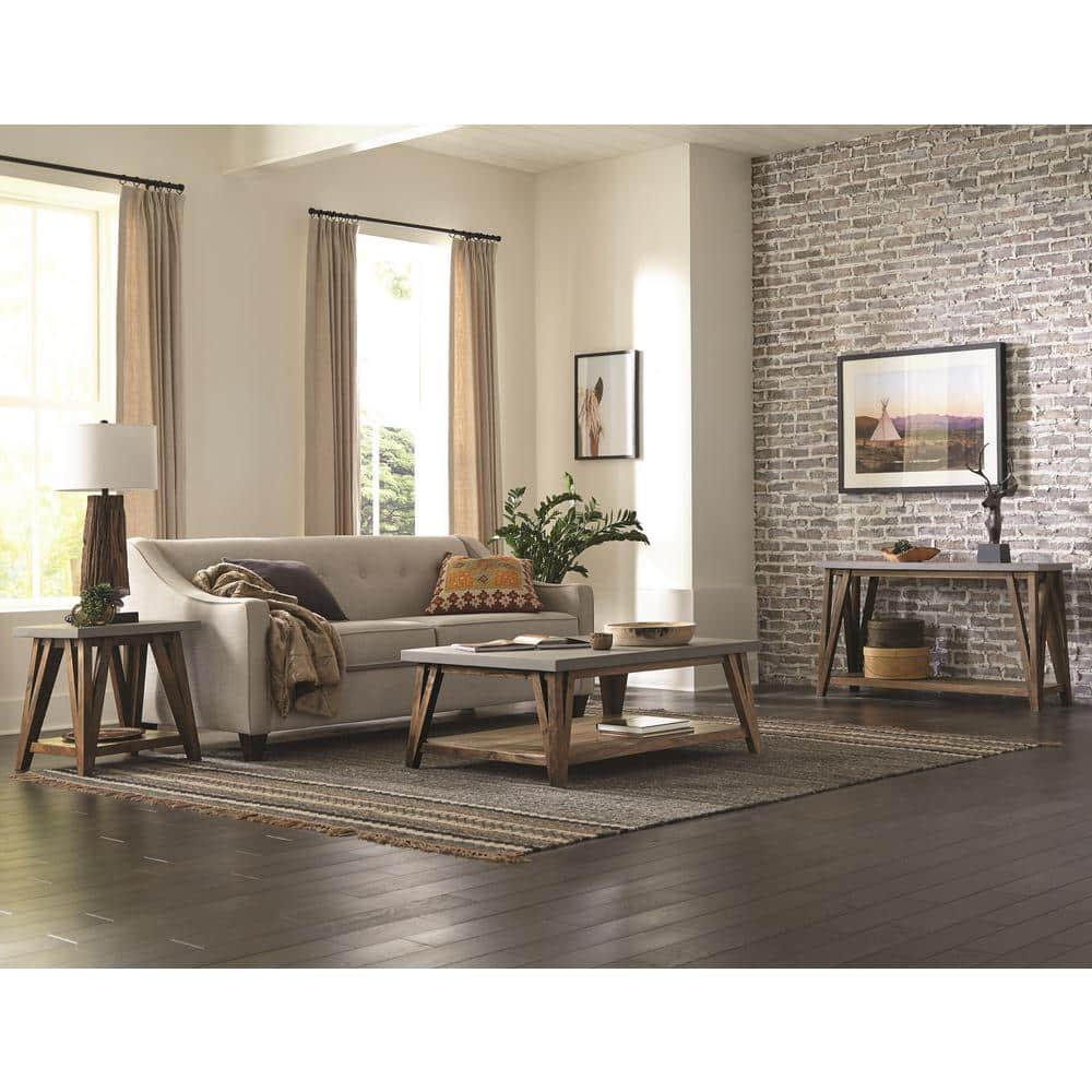 Brookside 48" Wood and Concrete-Coated Coffee Table