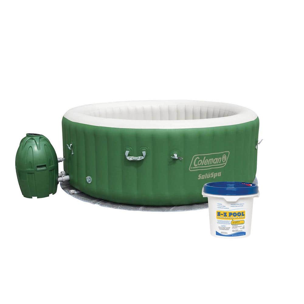 Coleman SaluSpa 6Person Inflatable Hot Tub Spa with EZ Spa Weekly Algaecide Treatment 90363EBW