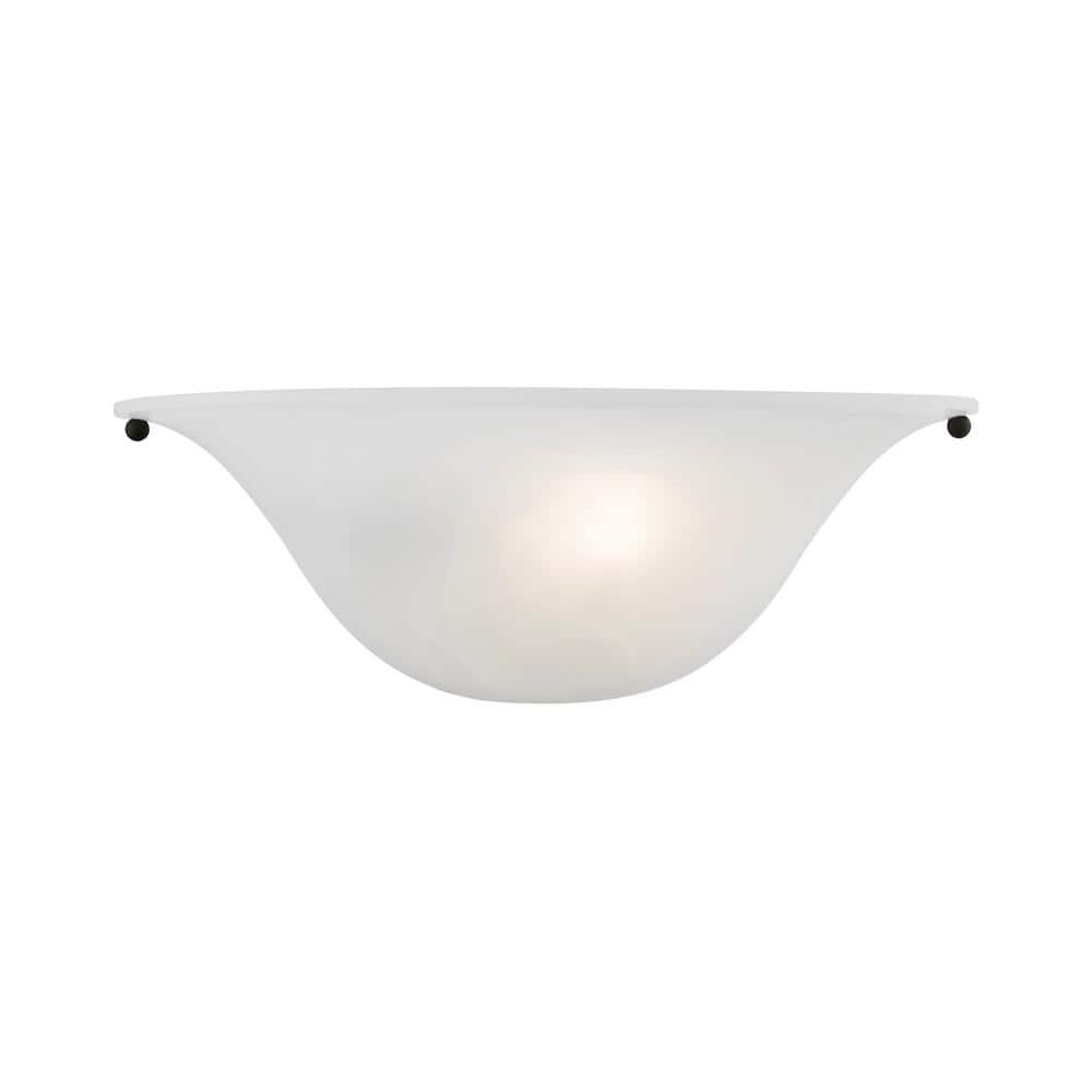 Elmbrook 12.75 in. 1-Light Black Wall Sconce with White Alabaster Glass price history on PriceWatchPro
