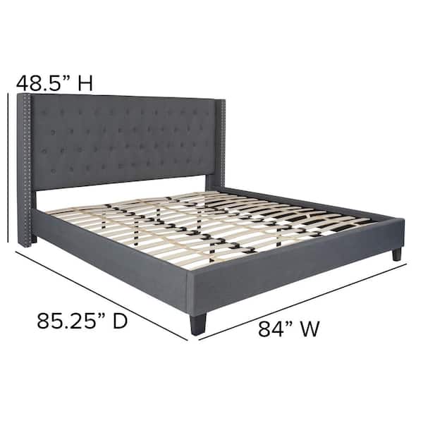 EZ BUY様 Carnegy Avenue Dark Grey King Platform Bed CGA-HG-228496-DA