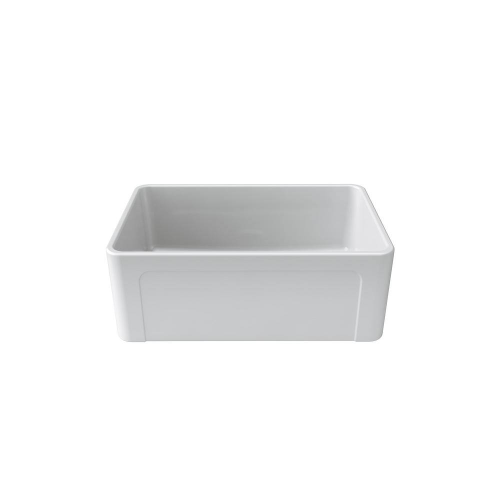 27-Inch White Fireclay Farmhouse Single Bowl Sink