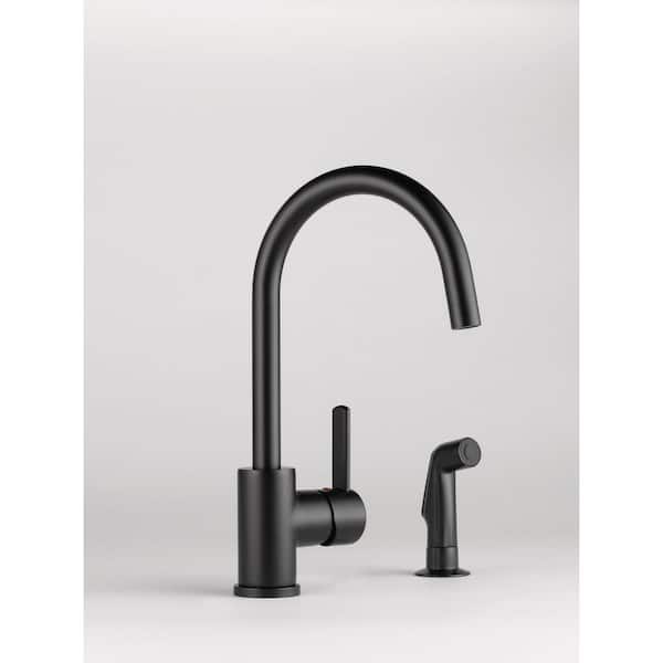 Apex Single-Handle Side Sprayer Kitchen Faucet in Matte Black