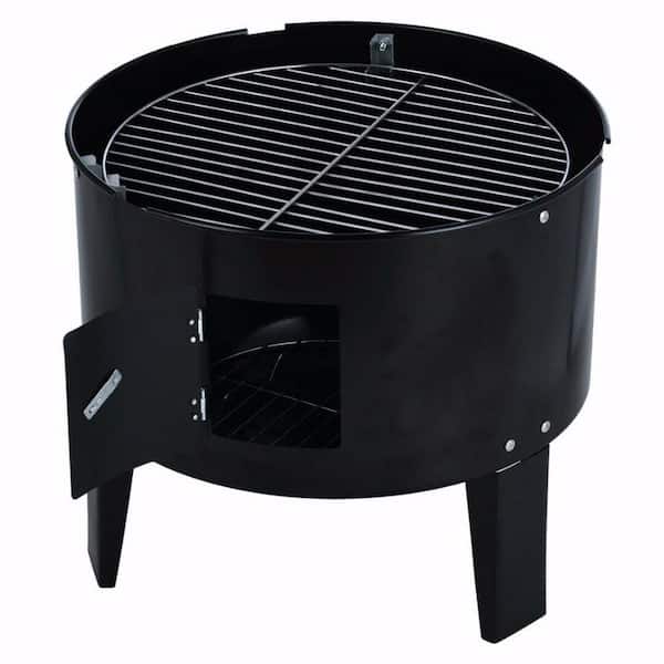 Theseus Charles Keasing Middel 3 in 1 Charcoal Vertical Smoker Grill BBQ Roaster Steel Barbecue Cooker  Outdoor Package-TCHT-ZCF0026 - The Home Depot