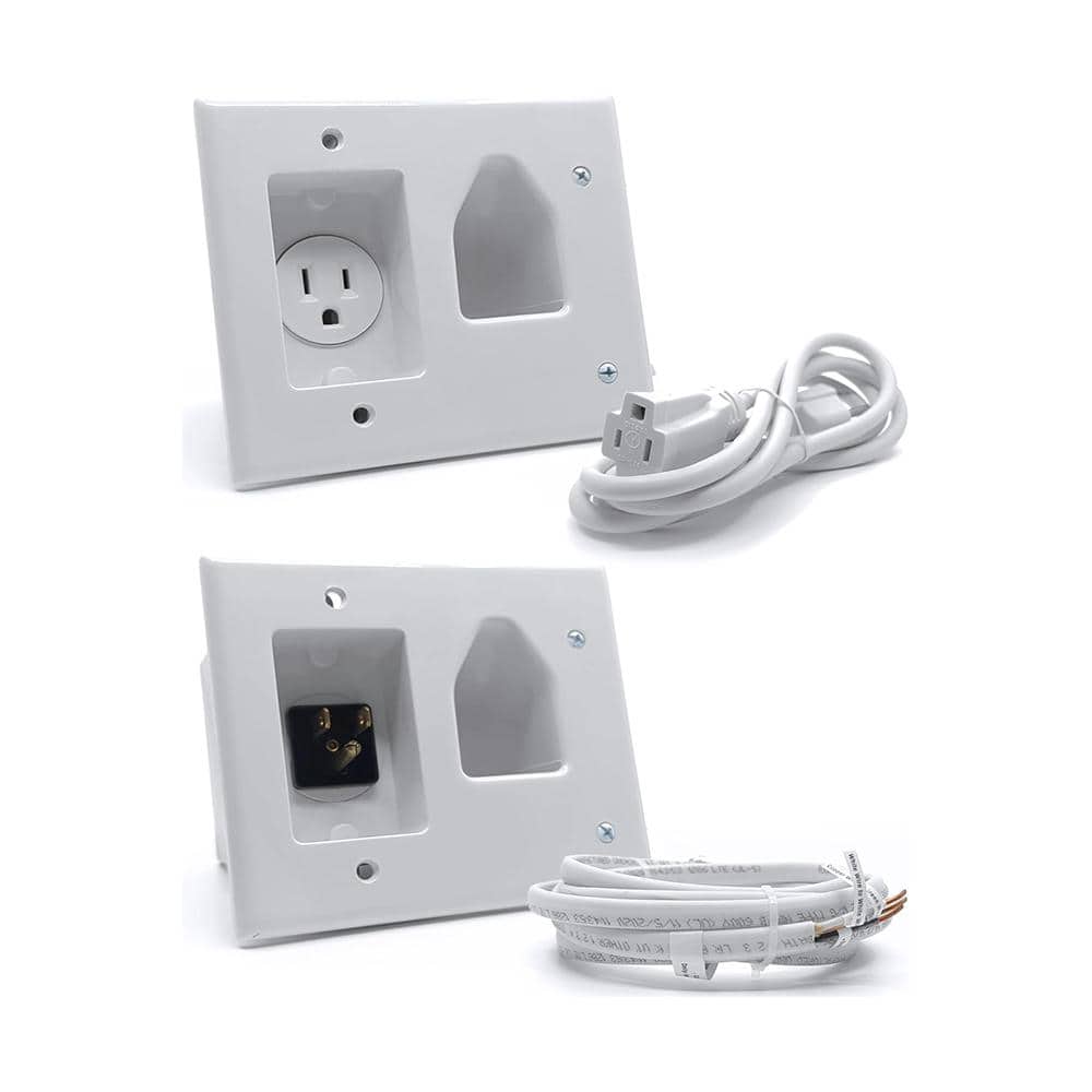 In-Wall Cable Management Kit with Single Power Plug for Neat, Organized ...