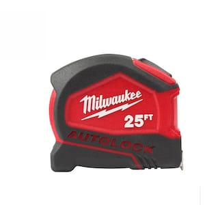Compact Auto Lock 25 ft. SAE Tape Measure with Fractional Scale and 9 ft. Standout