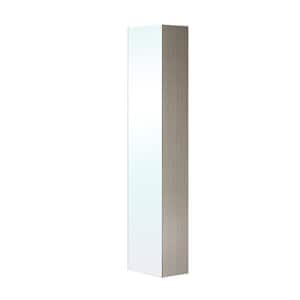 Chania 11.8 in. W x 8.7 in. D x 59 in. H Wall Mounted Linen Cabinet with Mirror in Gray
