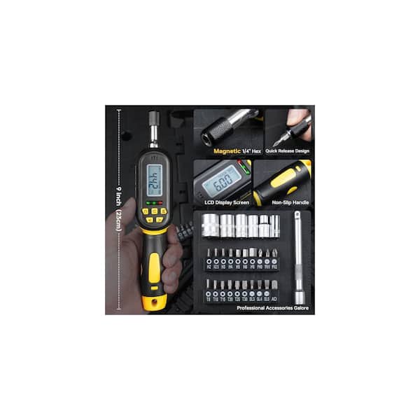 YICHUHAOXI 32PCS Digital Torque Screwdriver Set 2.66-53.1 in-lbs
