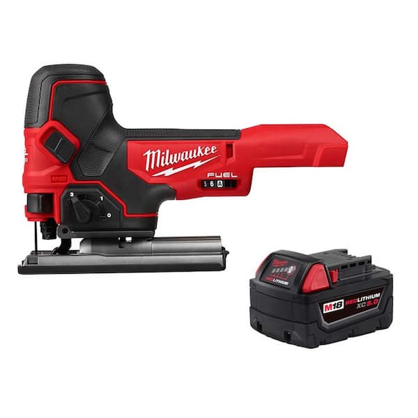 Milwaukee - M18 FUEL 18V Lithium-Ion Brushless Cordless Barrel Grip Jig Saw with 5.0 Ah Battery