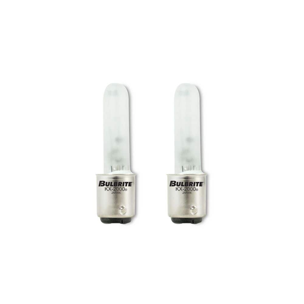 Bulbrite KX-2000 60-Watt T3 Krypton/Xenon Light Bulb with Double-Contact Bayonet (BA15D) Base, Frost, 2700K (2-Pack)