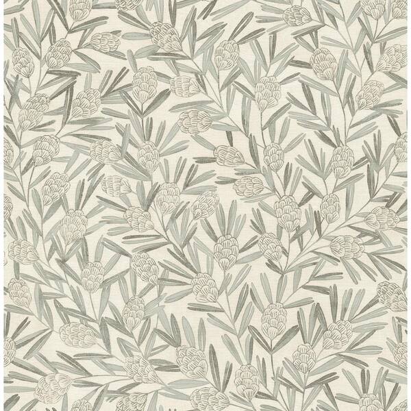 A-Street Prints Zulma Green Decorative Botanical Wallpaper