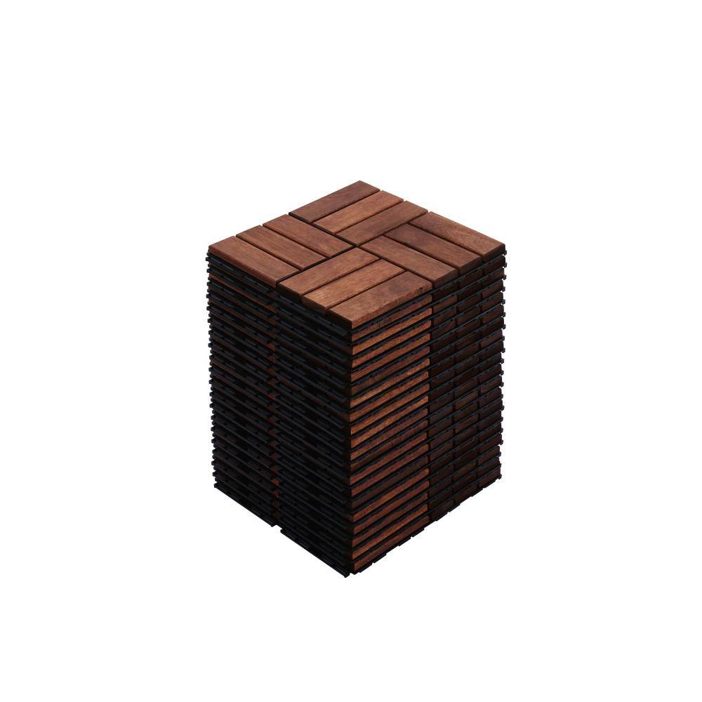20-Pack 12 in. x 12 in. Acacia Wood Interlocking Deck Tiles Checker Pattern Outdoor Flooring Brown price history on PriceWatchPro