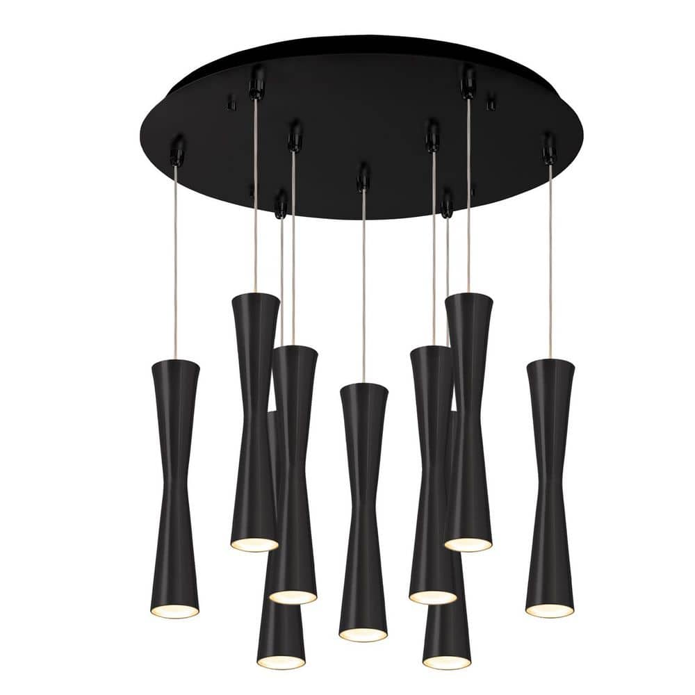 Robson 18-in Black 9-Light Multi Pendant price history on PriceWatchPro