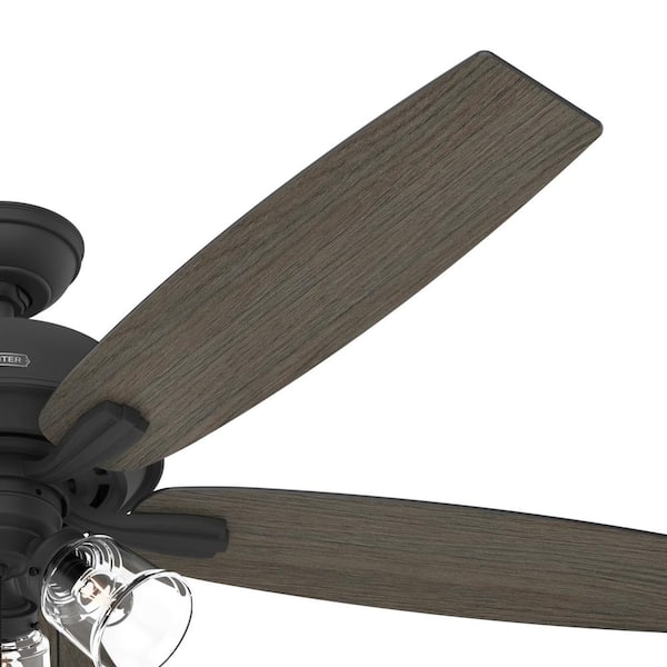 Hunter - Dondra 60 in. Indoor Matte Black Ceiling Fan with Light Kit Included