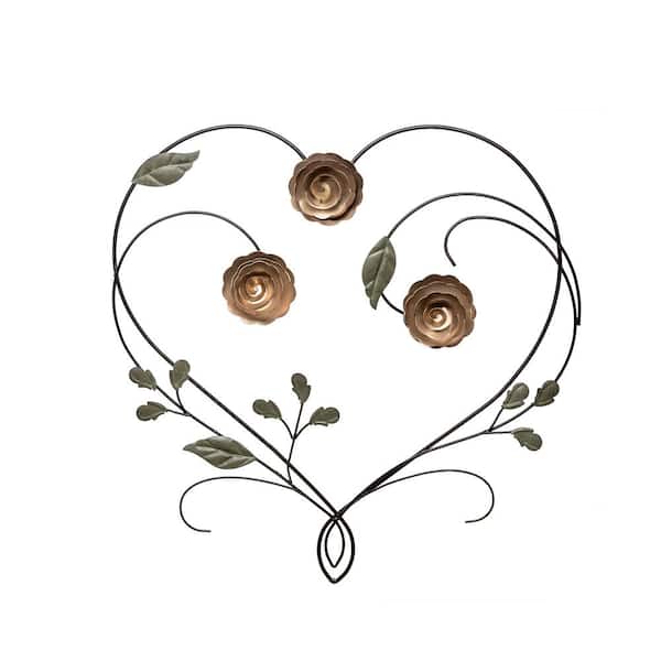 HABITAT DECOR Leighton 22 in. x 22 in. Copper Iron Metal Work Wall Art